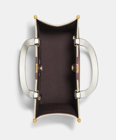 Coach Dempsey Tote In Signature Jacquard With Stripe And Coach Patch