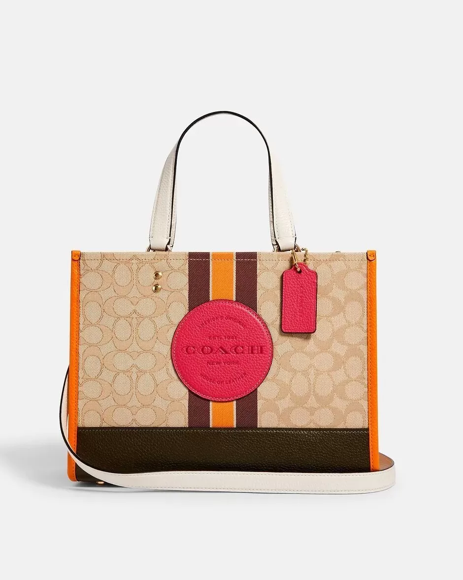 Coach Dempsey Carryall In Signature Jacquard With Stripe And Coach Patch