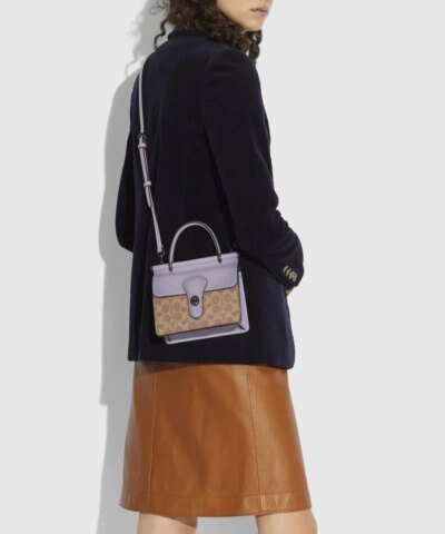 Coach Willis Top Handle 18 In Signature Canvas