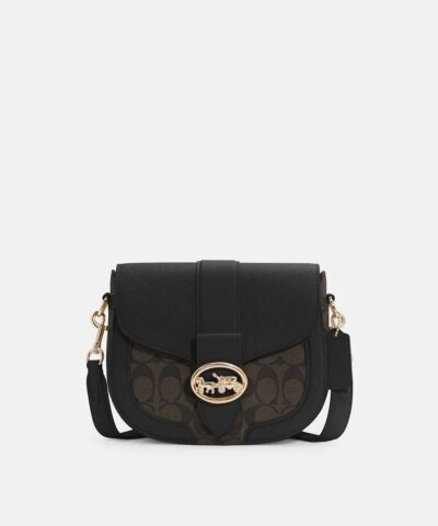 Coach Georgie Saddle Bag In Signature Canvas