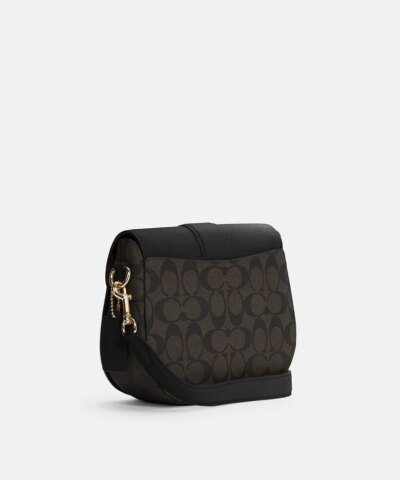 Coach Georgie Saddle Bag In Signature Canvas