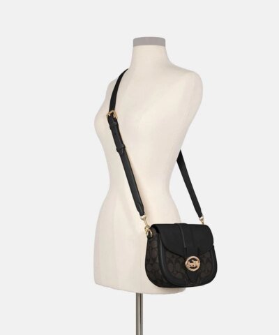 Coach Georgie Saddle Bag In Signature Canvas