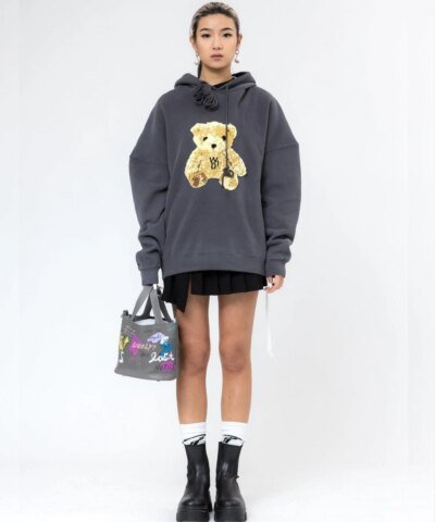 We11done Embroidered Teddy Hoodie Sweatshirt