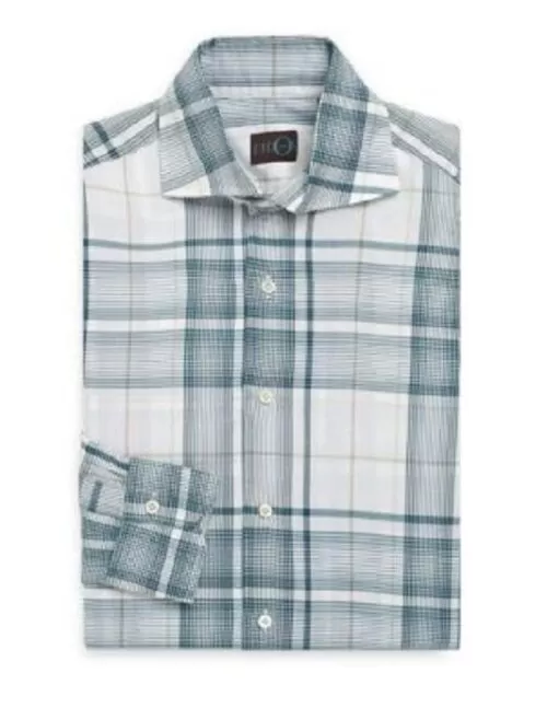 Eidos Men's Tartan Plaid Dress Shirt