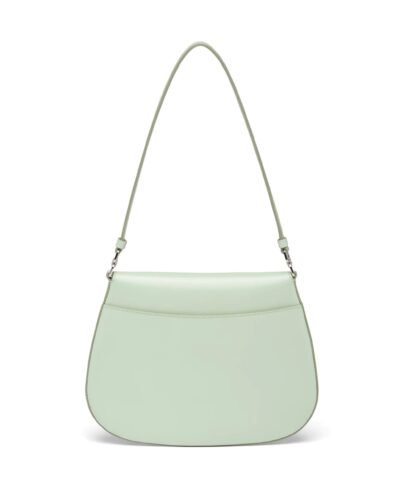 Prada Cleo Brushed Leather Shoulder Bag With Flap, Aqua