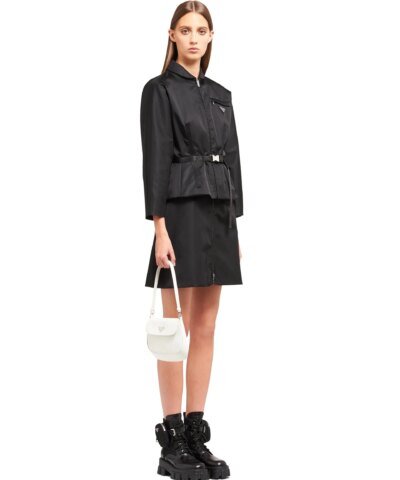 Prada Cleo Brushed Leather Shoulder Bag With Flap, White