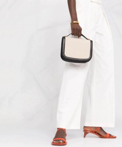 Jil Sander Taos Small Two-Tone Leather Crossbody Bag