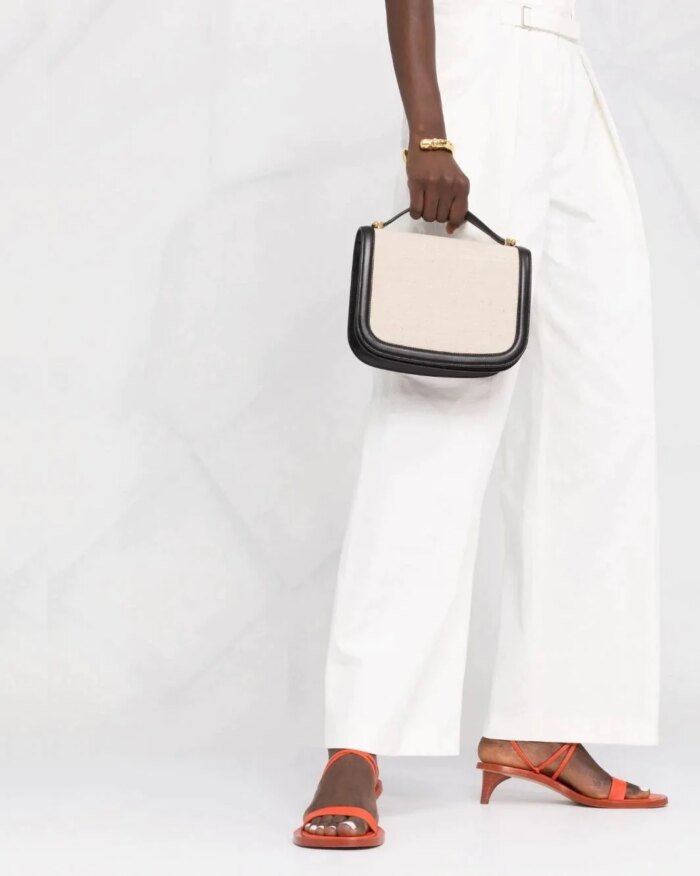 Jil Sander Taos Small Two-Tone Leather Crossbody Bag