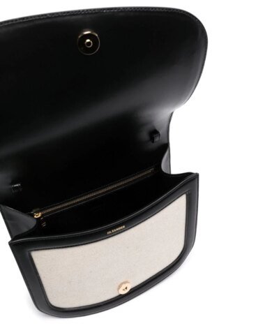 Jil Sander Taos Small Two-Tone Leather Crossbody Bag