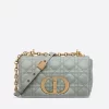 Dior Small Caro Bag Gray Soft Cannage Calfskin