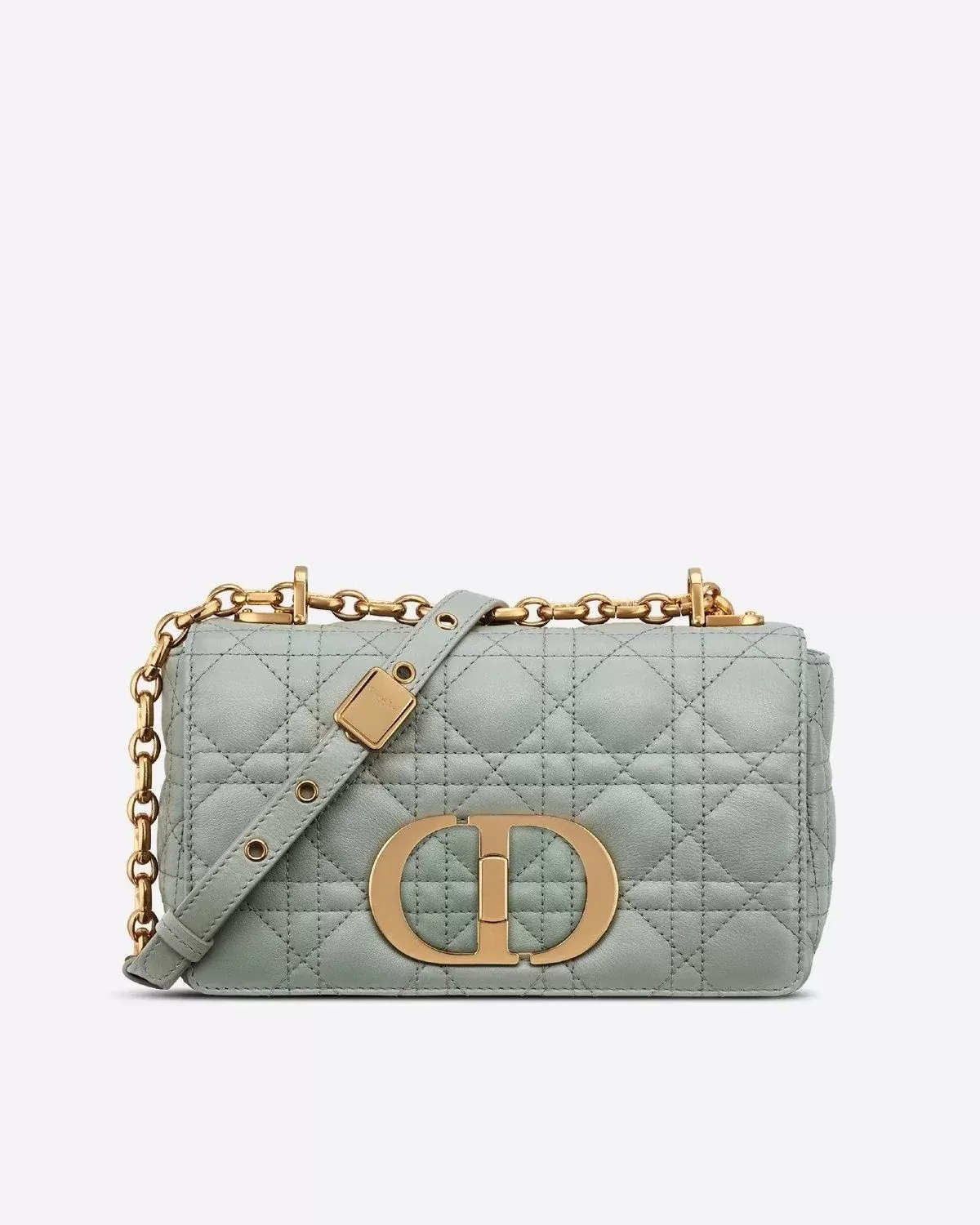 Dior Small Caro Bag Gray Soft Cannage Calfskin