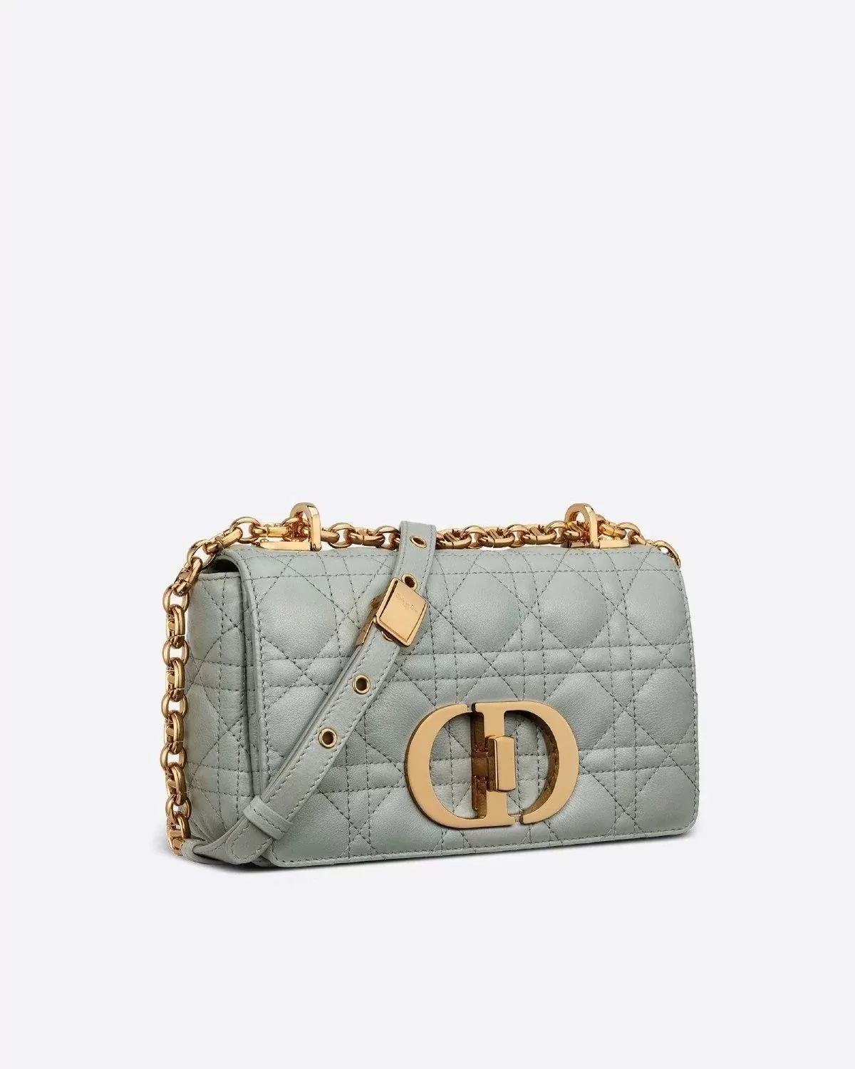 Dior Small Caro Bag Gray Soft Cannage Calfskin