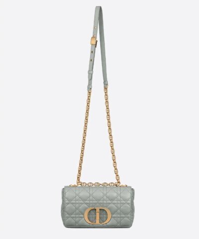 Dior Small Caro Bag Gray Soft Cannage Calfskin