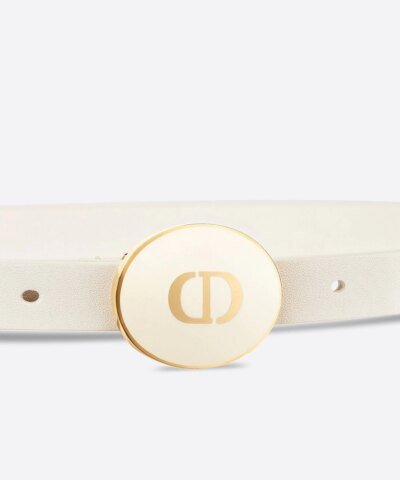 Dior Teddy-D Belt Ivory Smooth Calfskin, 15mm