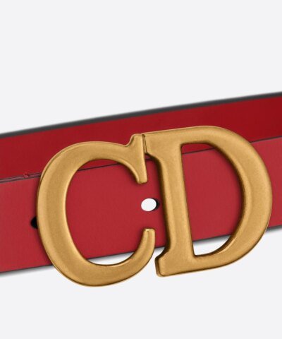 Dior Saddle Belt Red Ultrasmooth Calfskin, 30 mm