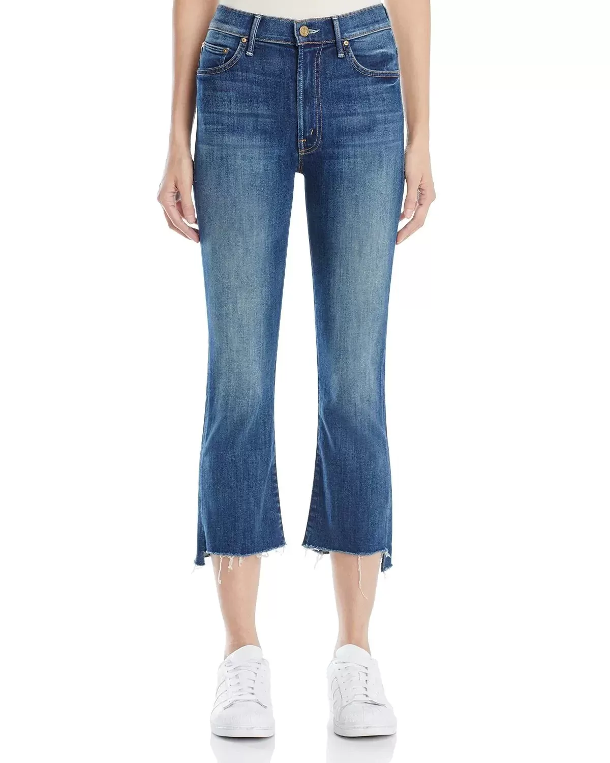 Mother Insider Crop Step Fray Jeans in Not Rough Enough