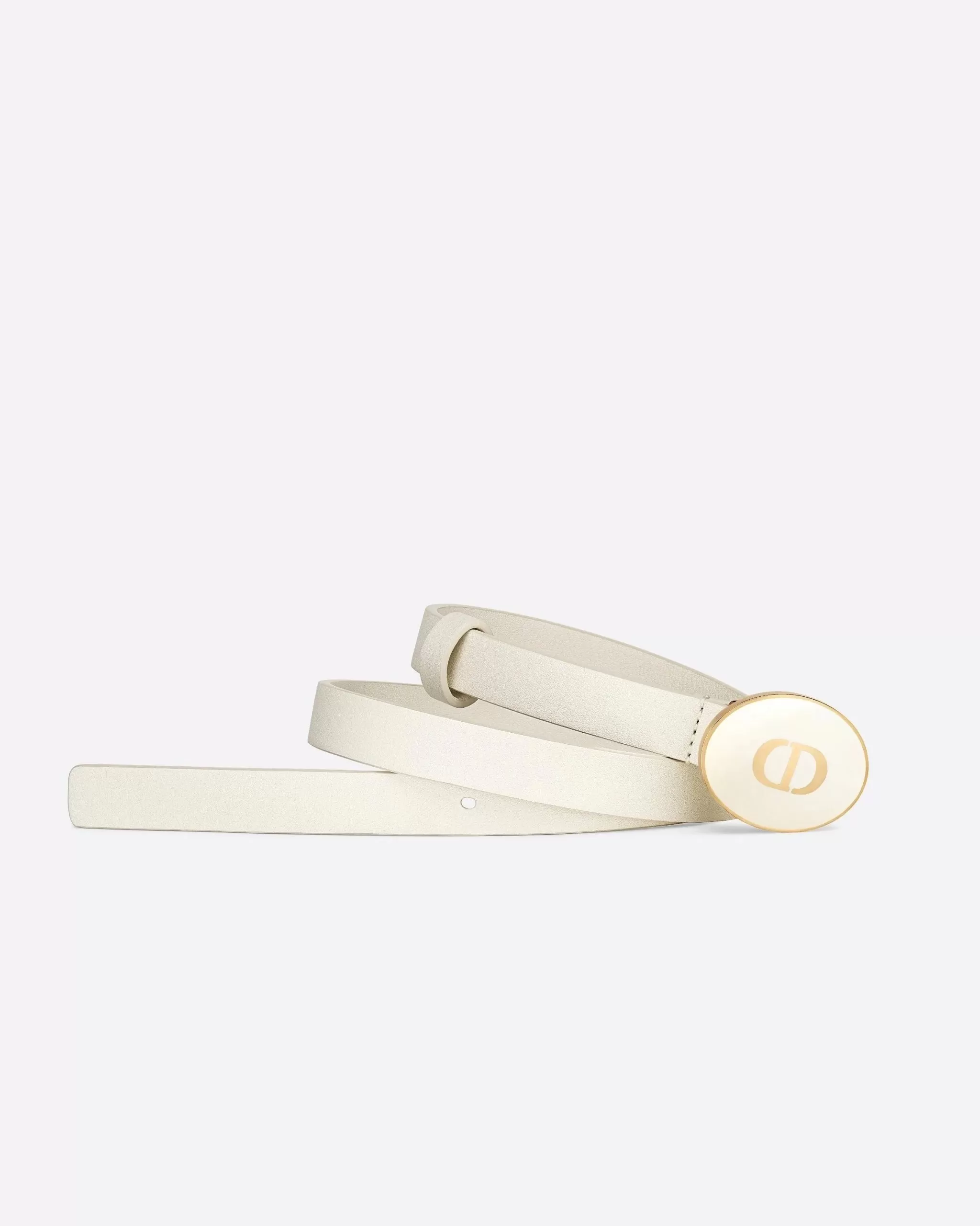 Dior Teddy-D Belt Ivory Smooth Calfskin, 15mm