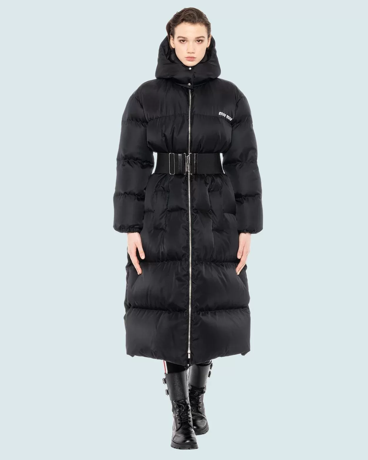 Miu Miu Technical Nylon Down Coat