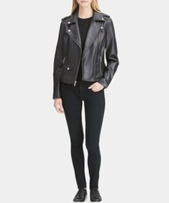 DKNY Leather Moto Jacket