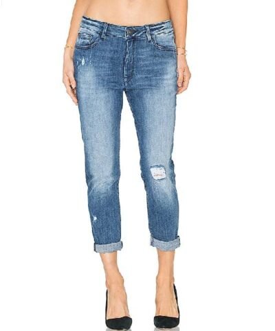 DL1961 Jessica Alba No. 6 Cropped Relaxed Jeans In Scratched