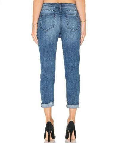 DL1961 Jessica Alba No. 6 Cropped Relaxed Jeans In Scratched