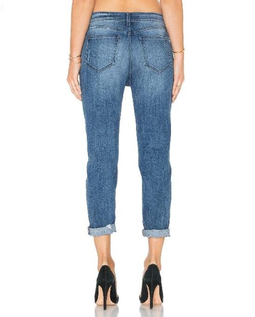 DL1961 Jessica Alba No. 6 Cropped Relaxed Jeans In Scratched