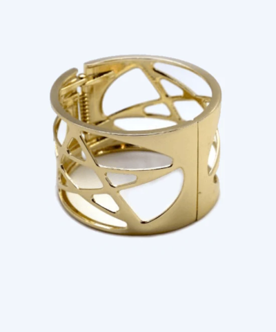 Steffe Open-Weave Cuff Gold Star Bracelet-STEFFE-Fashionbarn shop