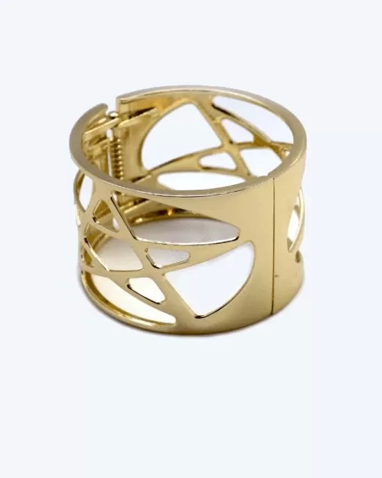 Steffe Open-Weave Cuff Gold Star Bracelet-STEFFE-Fashionbarn shop