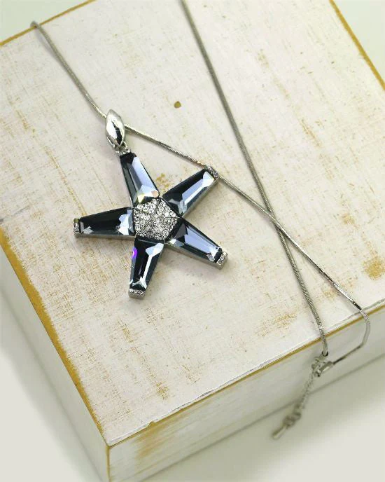 Steffe Jewelry Crystal Star Pendant Necklaces