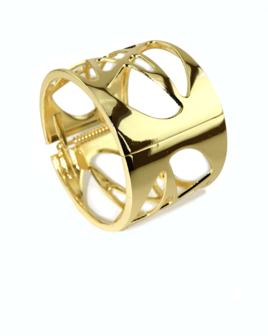 Steffe Open-Weave Cuff Gold Star Bracelet