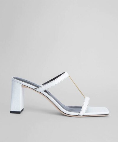 By Far Chloe White Grained Leather Mules