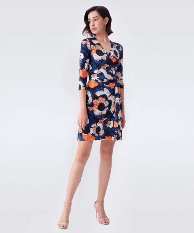 DVF New Julian Two Silk-Jersey Wrap Dress in Wax Cloth Floral