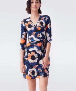 DVF New Julian Two Silk-Jersey Wrap Dress in Wax Cloth Floral