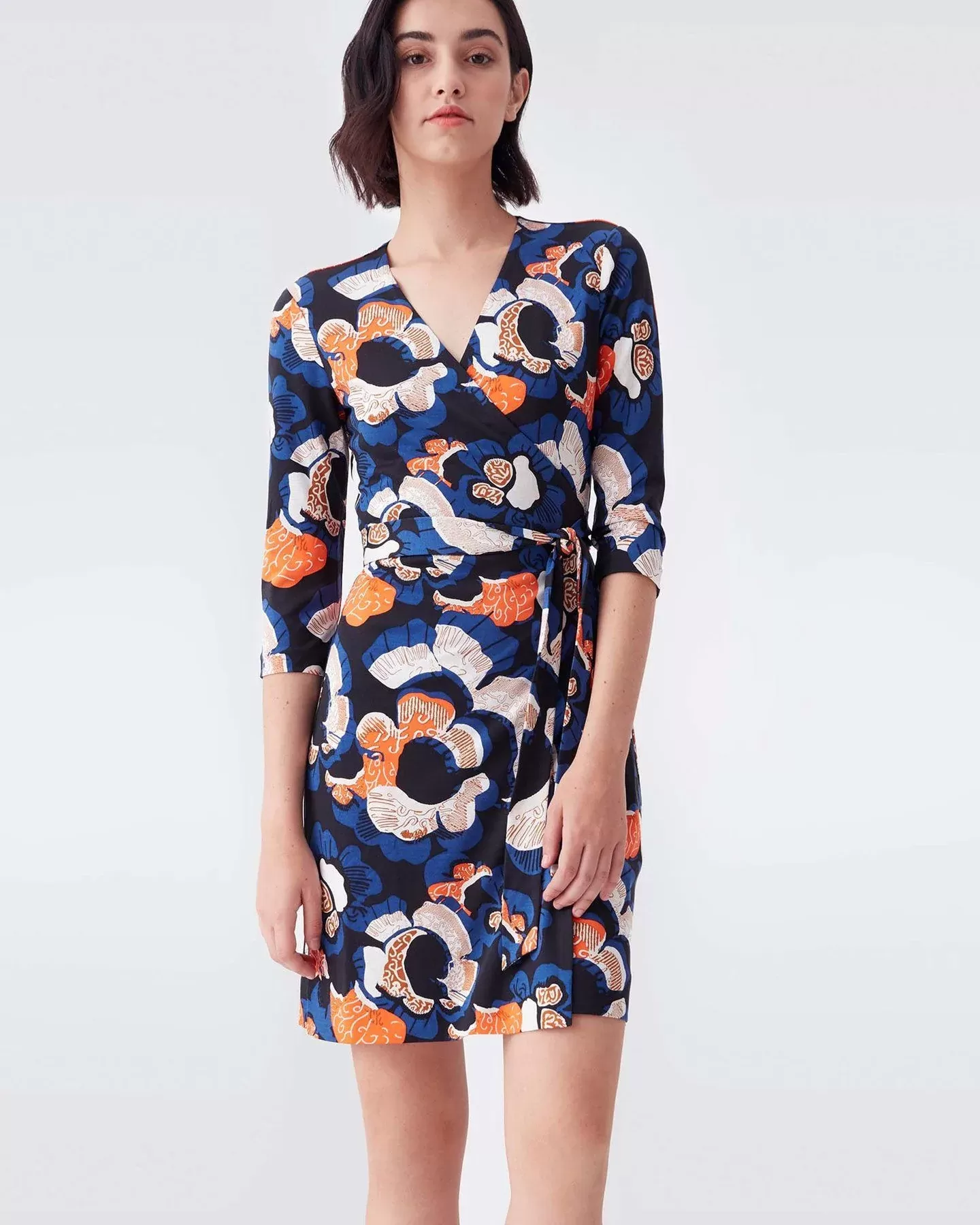 DVF New Julian Two Silk-Jersey Wrap Dress in Wax Cloth Floral