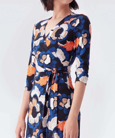 DVF New Julian Two Silk-Jersey Wrap Dress in Wax Cloth Floral