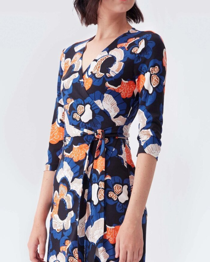 DVF New Julian Two Silk-Jersey Wrap Dress in Wax Cloth Floral