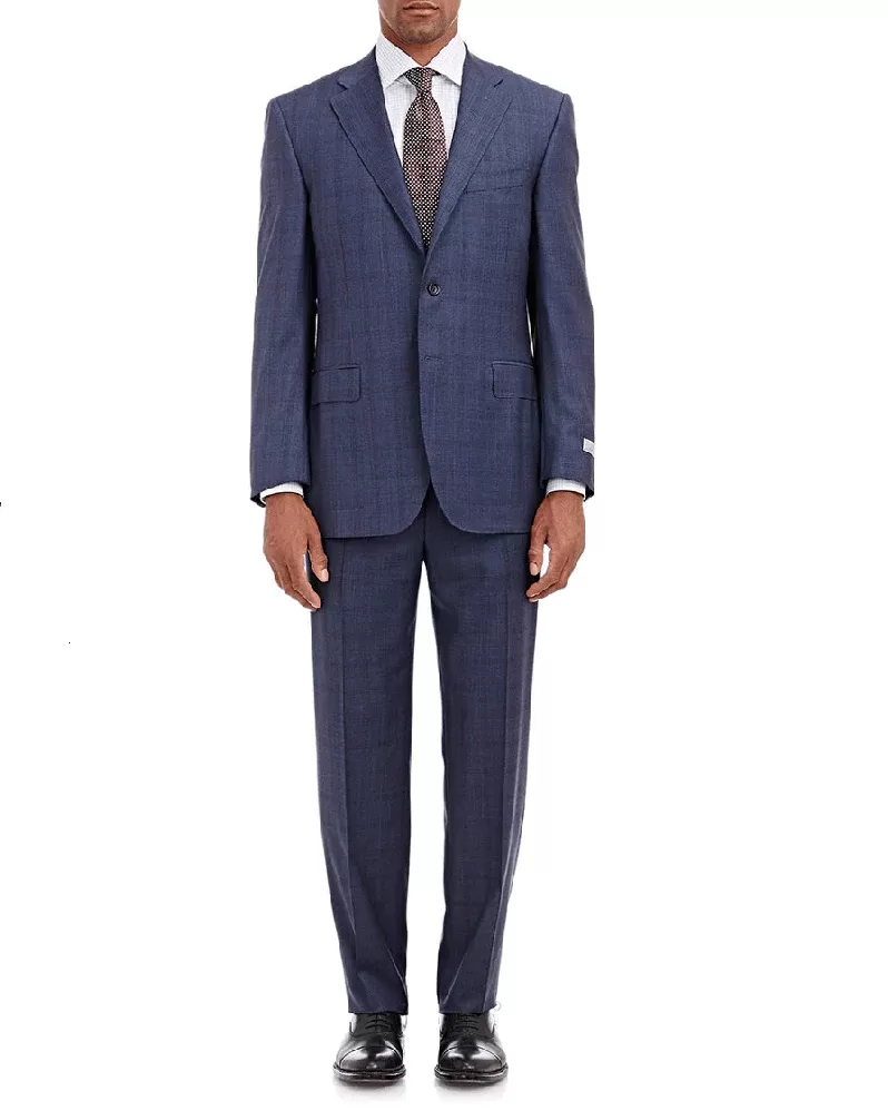 CANALI Windowpane-Plaid Two-Button C Soft Suit