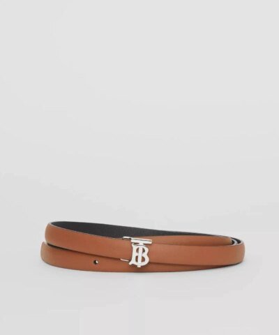 Burberry Women's Reversible Monogram Motif Leather Wrap Belt