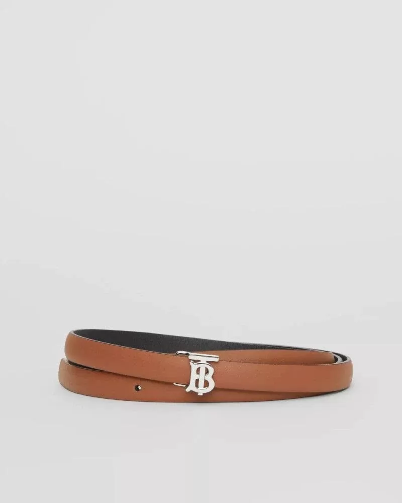 Burberry Women's Reversible Monogram Motif Leather Wrap Belt