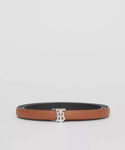 Burberry Women's Reversible Monogram Motif Leather Wrap Belt