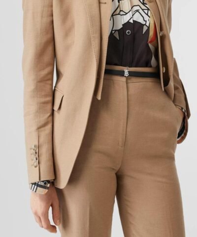 Burberry Women's Reversible Monogram Motif Leather Wrap Belt