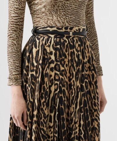 Burberry Women's Reversible Monogram Motif Leather Wrap Belt