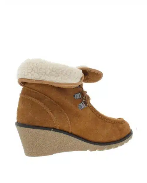 Khombu Womens Sienna Fold Over Waterproof Wedge Boots