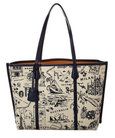 Tory Burch Perry Printed Canvas Triple-Compartment Tote