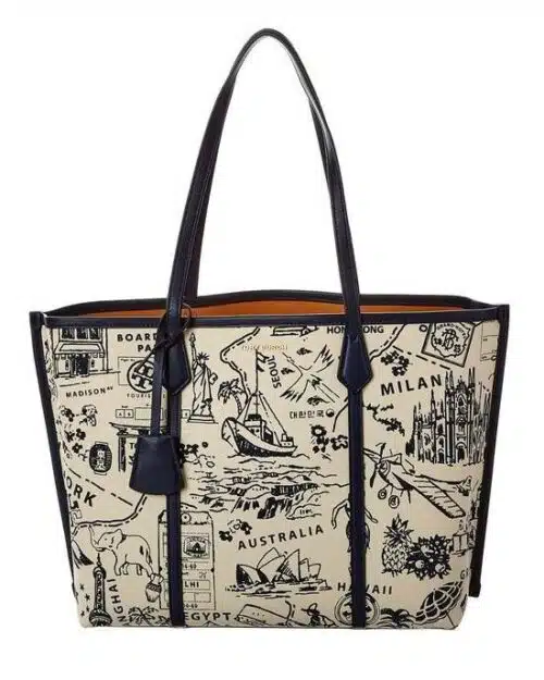 Tory Burch Perry Printed Canvas Triple-Compartment Tote