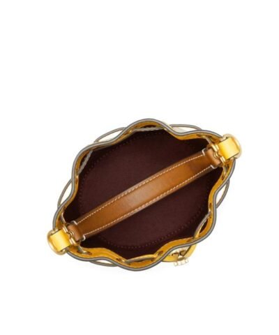 Tory Burch T Monogram Jacquard Mini Bucket Bag, Goldfinch