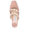 Jimmy Choo AMAYA Flats Ballet Pink Suede Flats With Pearl Embellishment