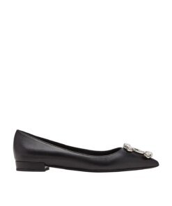 Salvatore Ferragamo Hailey Crystal Vara Ballerina Flats