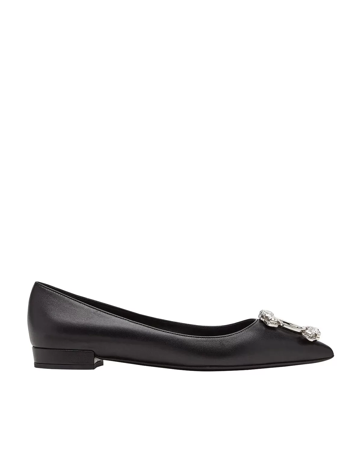 Salvatore Ferragamo Hailey Crystal Vara Ballerina Flats