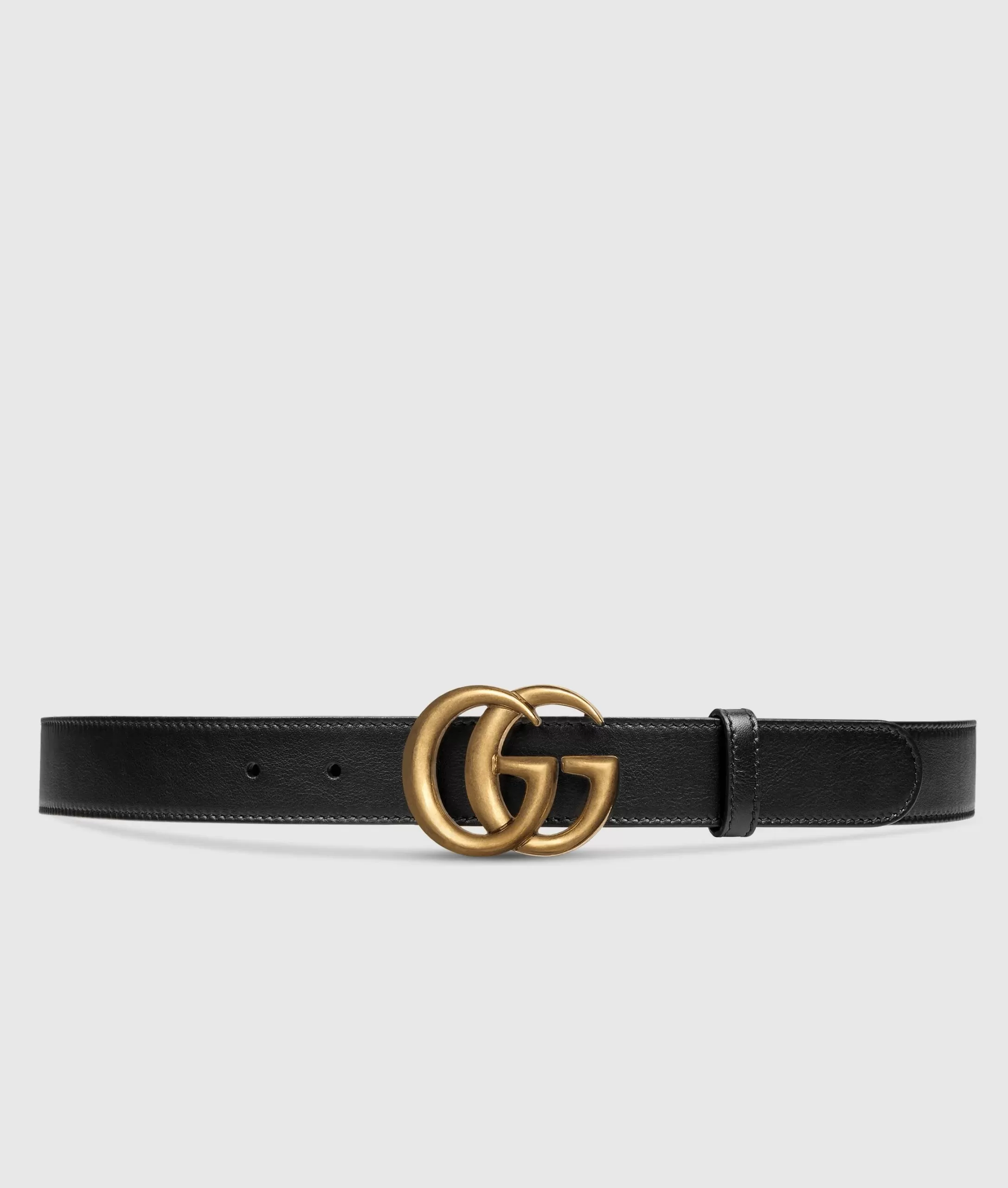 Gucci Wide Leather Belt With Double G Buckle